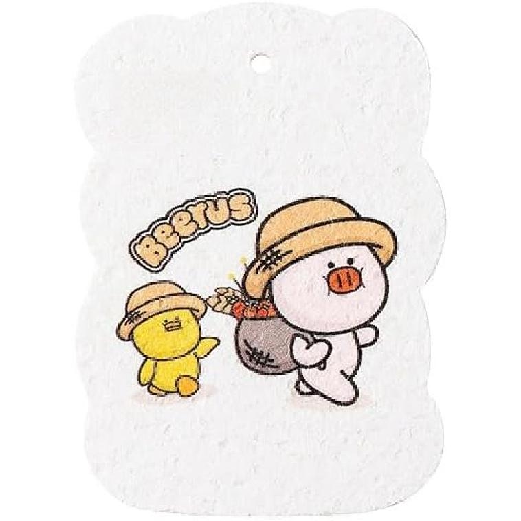 Compressed Dishwashing Wood Pulp Cotton, Kitchen Absorbent Magic Wipe, Pot Washing Sponge Brush, Cute Cartoon Thickened Dishwashing Cotton (Cute