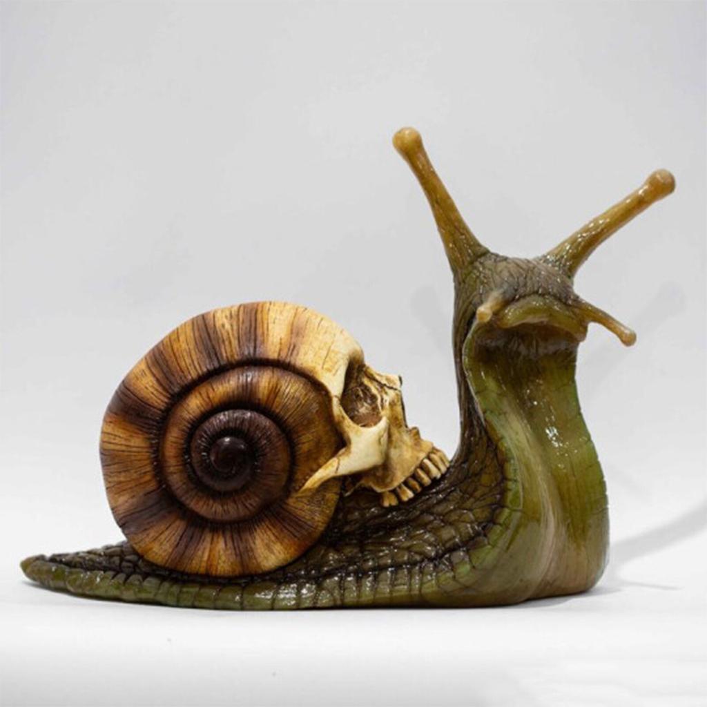 Halloween Snail Skull Sculpture Gothic Decoration Statue Patio Figurine Crafts Home Bionic Animal Garden Decoration Crafts