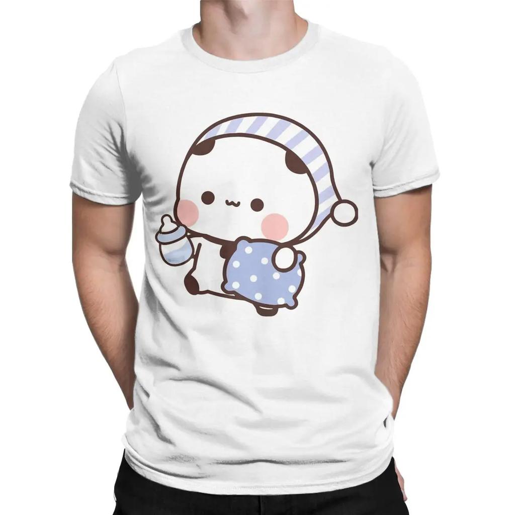 Men Bubu Panda Going To Sleep With Dudu Bear T Shirts 100% Cotton Clothes Crazy Short Sleeve Crewneck Tees Size T-Shirt 71813