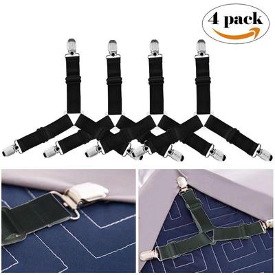 4 stks/set Elastische Bed Clips Vel Riemsluiting Verstelbare Laken Grijpers Matrashoes antislip Clip Dekens Houder