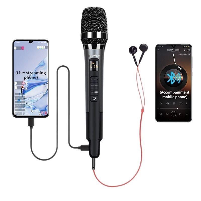 Reverberation Microphone Singing KTV Home and Outdoor Heart-shaped Directional Sound Card Integrated Microphone