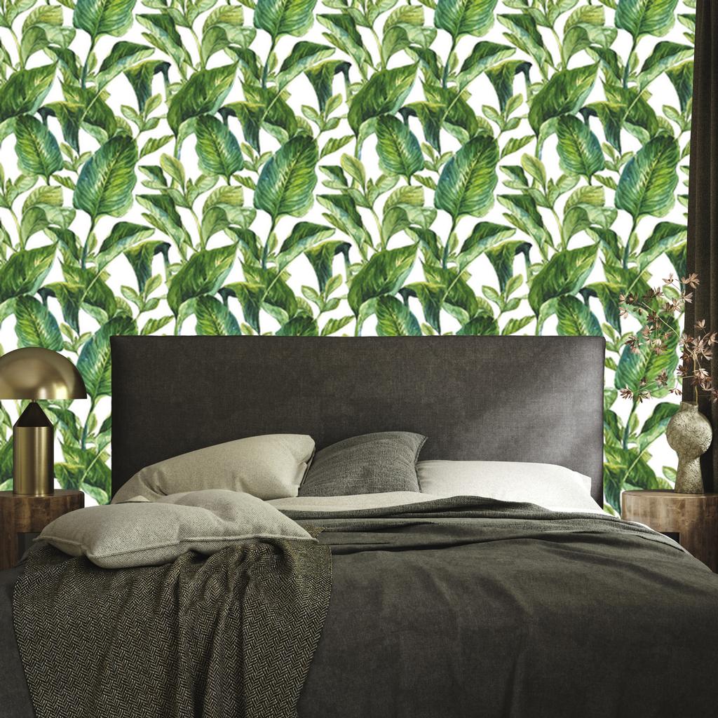 Tropical leaves watercolor wallpaper for living room and bedroom 50x1000