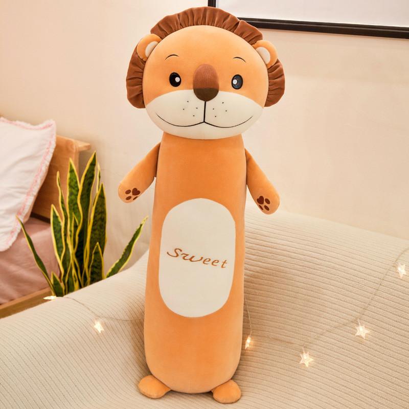 Animal Plush Cylinder Toys Lion Frog Monkey Rabbit Stuffed Dolls Decor Home