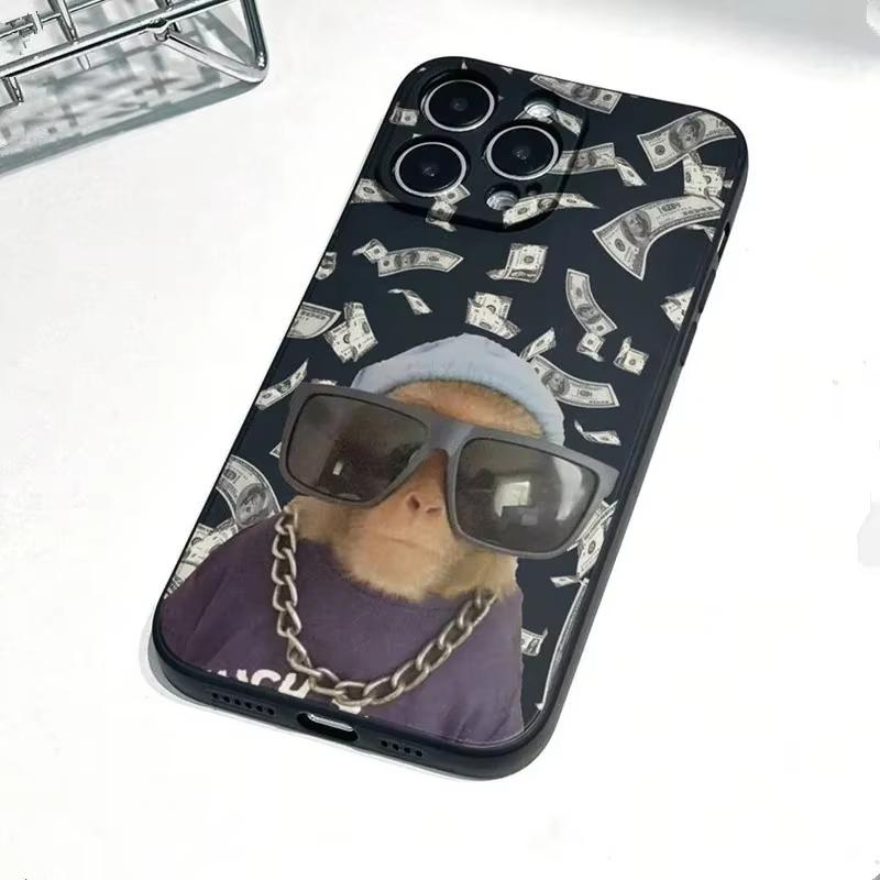 Sunglasses Monkey MEME Pattern Phone Case For iPhone 17 Air 16 e 15 14 13 12 11 Pro Max Plus Mini SE 2020 2022 Silicone