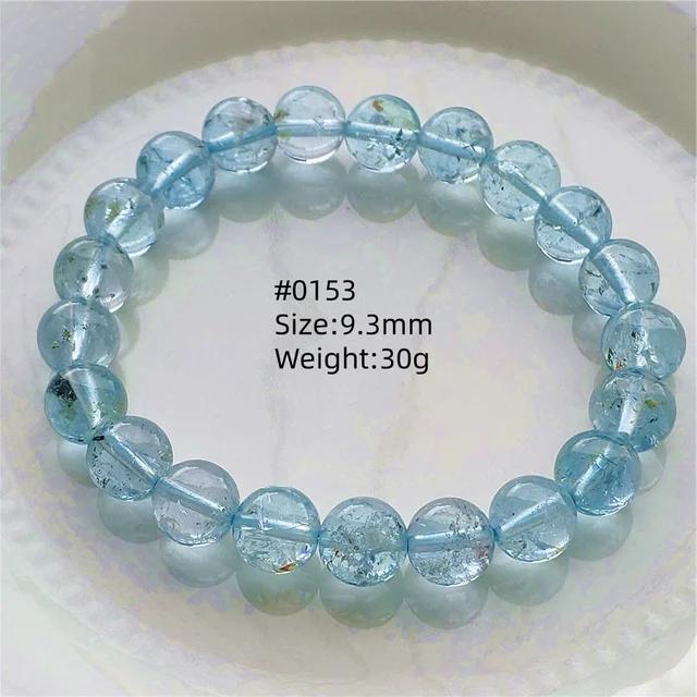 Natürlicher Blauer Topas Klare Runde Perlen Trendiges Unisex Armband Schmuck Party Geschenk 7mm 8mm AAAAAA