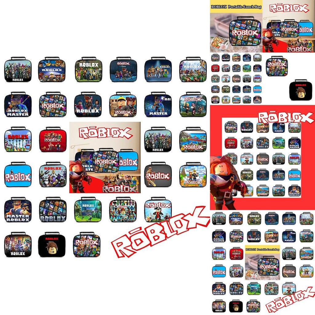 Roblox Handheld Insulated Lunch Bag For Students With Durable Pvc Material And Spacious Design