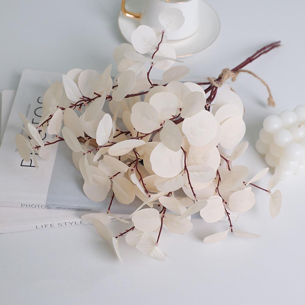 

Невыцветающий искусственный лист эвкалипта 41 см Имитация растений Домашний декор для сада бежевый