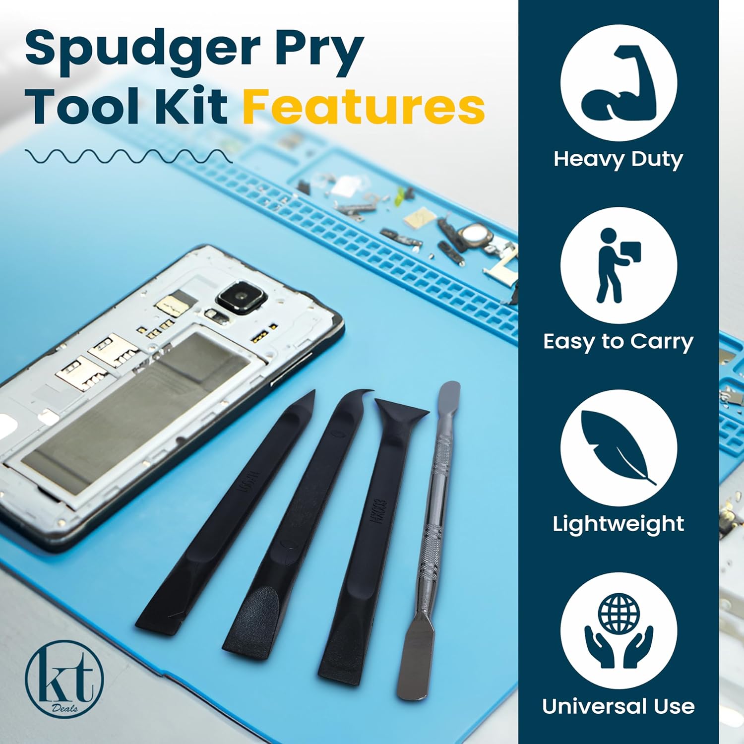 Spudger Pry Tool Kit Electronics Repair Opening Tools, Plastic & Metal Spudger Tool Kit, Prying Open Tool for Laptop, Cell Phone, Tablet, Computer