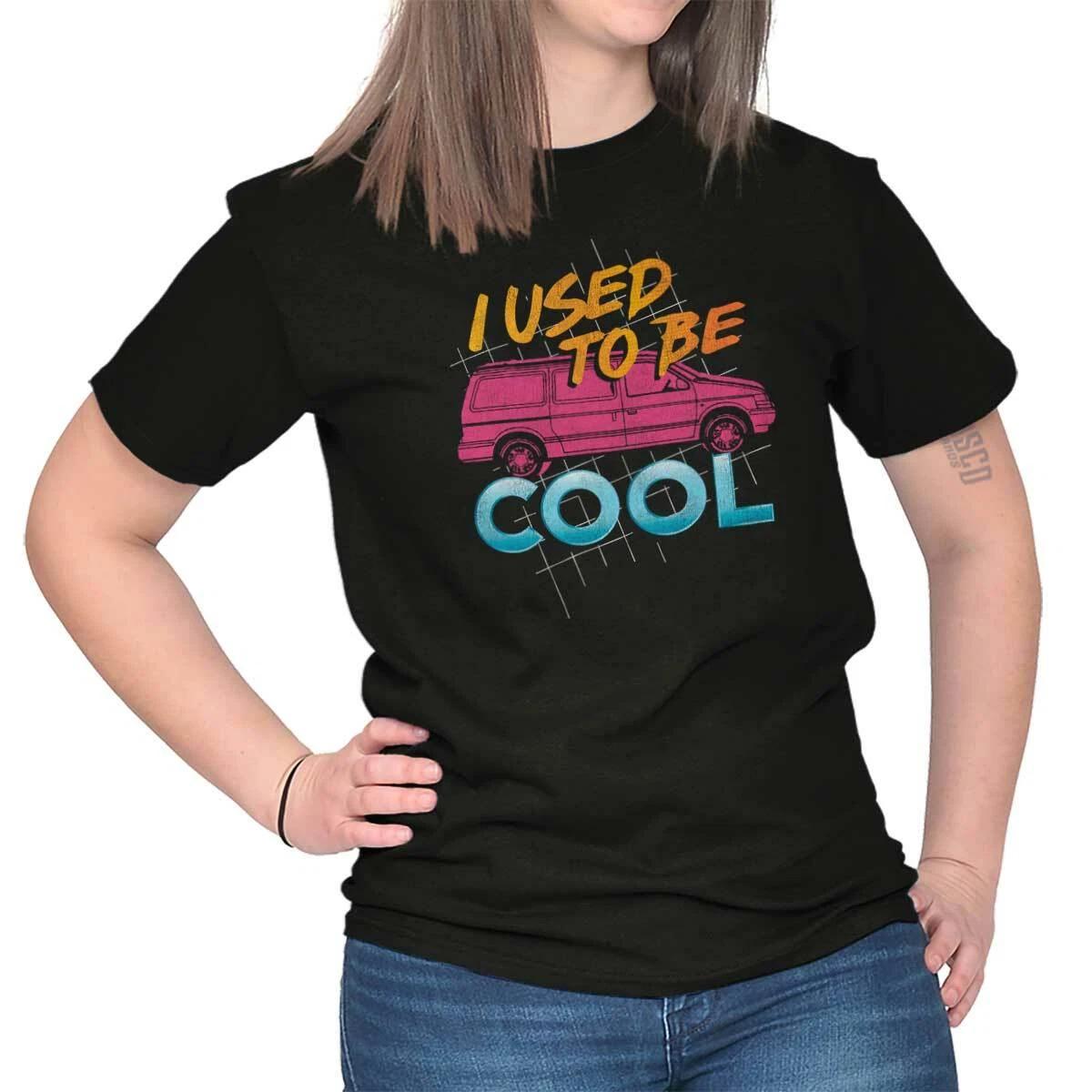 Funny I Used To Be Cool Mini Van Mom Humor Womens Graphic Crewneck T Shirt Tee S