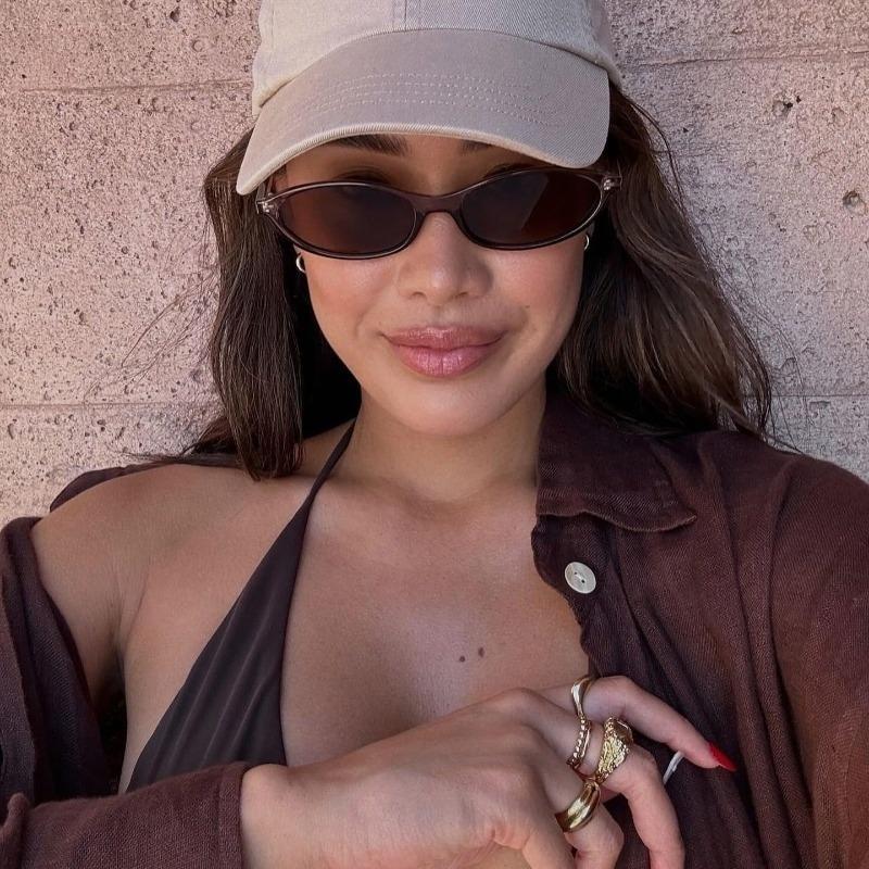 2pcs Small Frame Oval Sunglasses for Women, High-end Sunglasses, Classic and Fashionable Oval Sunglasses