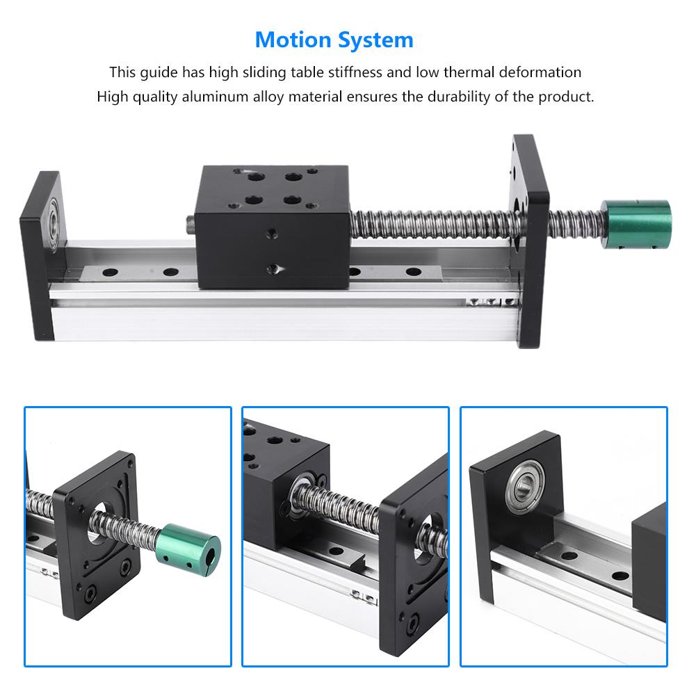 Linear Guide Rail Slide Ball Screw Motion Table 400mm Effective Stroke(1610 Ball Screw)
