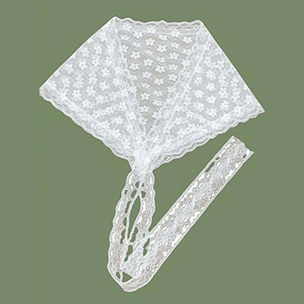 Retro Süße Blume Dreieck Haar Schal Damen Mädchen Quadratischer Schal Stirnband Koreanisch Französisch Pastoral Kopfschmuck Sommer Spitze Kopfbedeckung