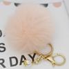 Luxurious Charm Key Ring Rabbit Fur Ball Pompom For Cell Phone And Car Keychain