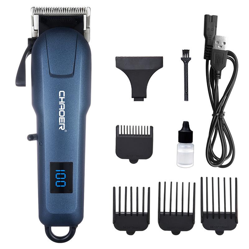 

Electric hair clipper USB liquid display, adult baby children hair clipper blue