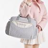 Fashionable And Multifunctional One Shoulder Mommy Bag, Sewing Embroidery, Large Capacity Crossbody Mommy Bag, Hand-Held Diaper