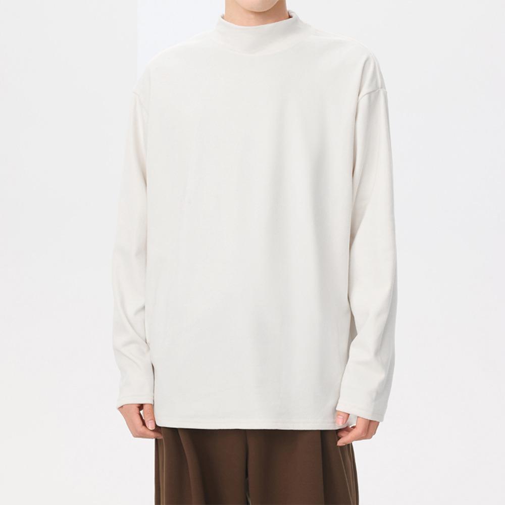 Men's Casual Long Sleeve T-shirt Gentlemen Loose Pullovers Autumn Shirts Male Tops Dralon