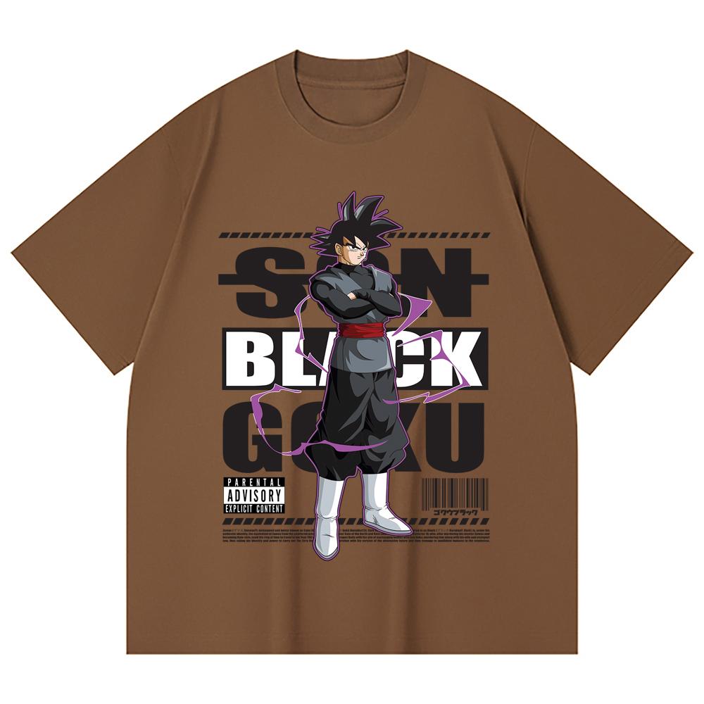230 Gsm 100% Cotton Dragon Ball V16 Black Goku Print Unisex Heavy Cotton T Shirt