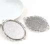 5pcs 30x40mm Inner Size Antique Silver Plated and Bronze and Black Cabochon Base Setting Charms Pendant
