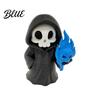 Dark Fantasy Decoration Mini Grim Reaper Statue 3D Printed Halloween Skull Statue Figurine for Tabletop Desk Shelf Home Decor