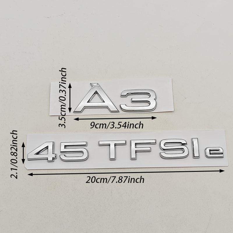 NEW 3D ABS Car Letters Logo A3 45TFSIe Badge Rear Trunk Sticker Decals For  Audi A3 45 TFSI e 8Y Auto Tail Marking Accessories