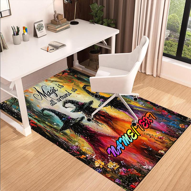 1PC Custom Name Magic Everyday Life Theme Floor Mat Ideal for Living Room, Game Rooms, Office, Bedroom,Floor Mat Playful Design