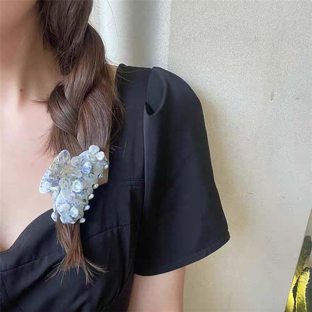 

Алмазные заколки, заколки для волос с синими фиолетовыми цветами, ацетатные коготь для волос, украшения для волос в корейском стиле