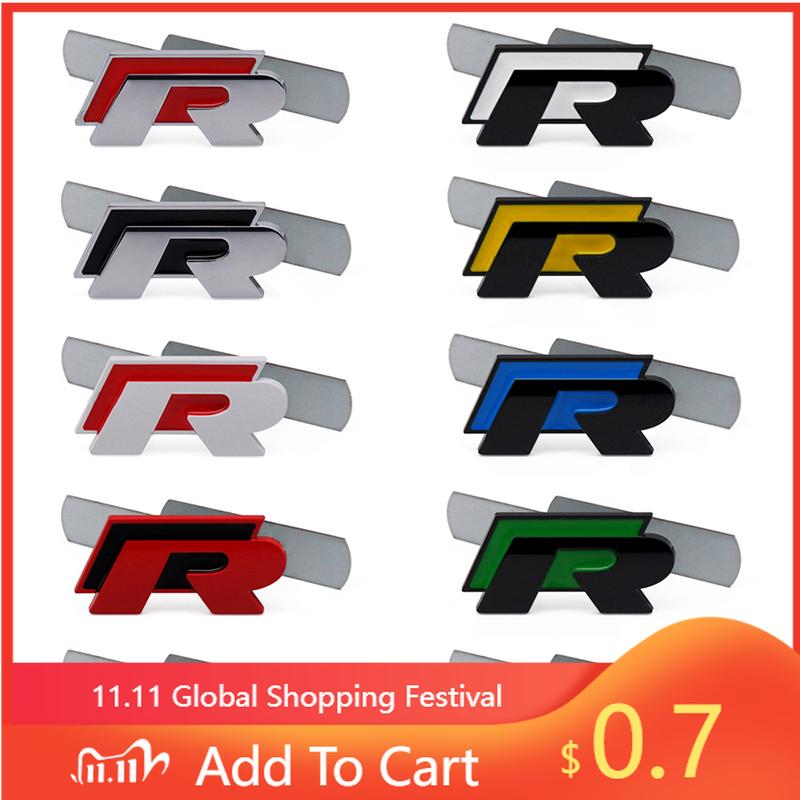 BHD1 GOLF VW For VOLKSWAGEN VW 2026 New 3D Metal R Grill Emblem Badge R line Grille Stickers For Volkswagen VW R Rline Bora Golf GTI