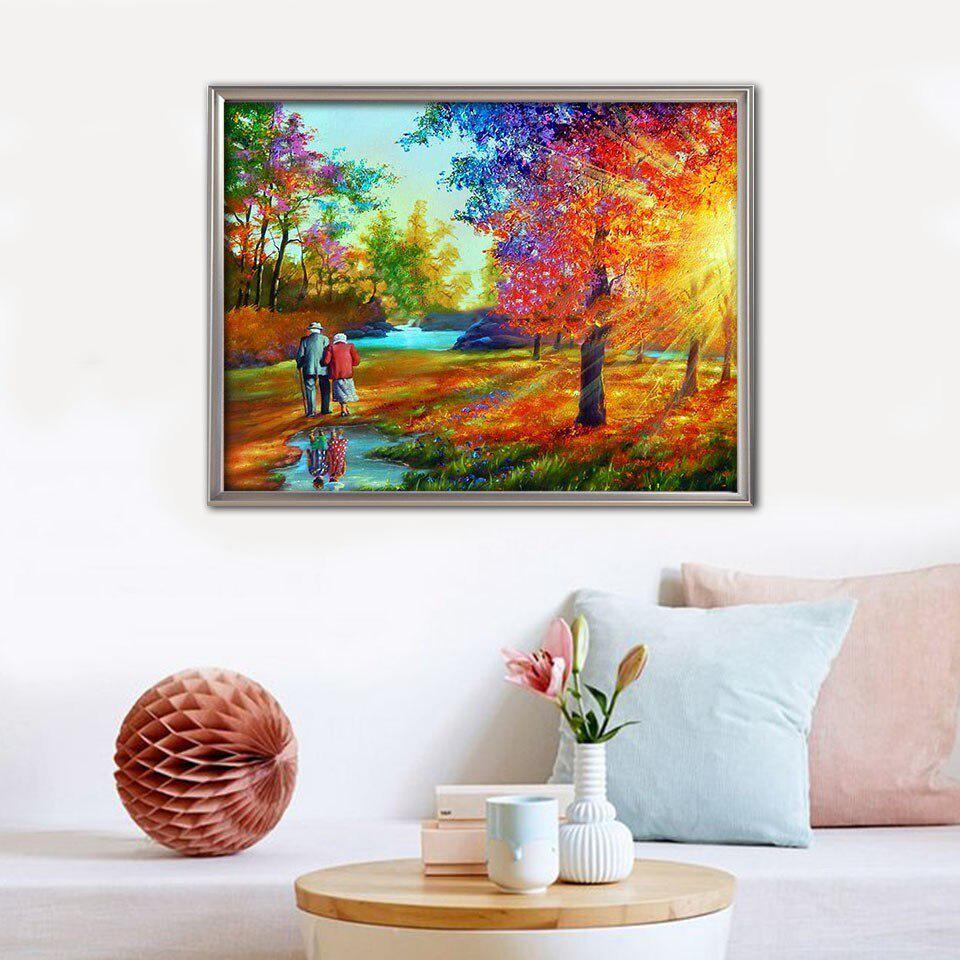 DIY Diamant Stickerei Landschaft Bild von Strass 5D Diamant Malerei Herbst Landschaft handgemachtes Geschenk