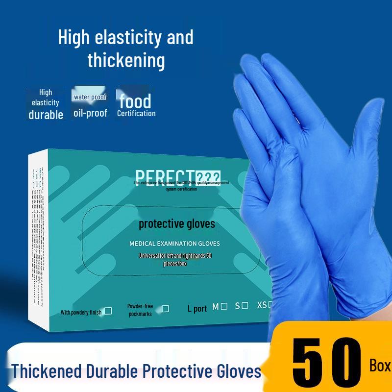 Waterproof Disposable Nitrile Gloves - Food Grade, Cleaning, Industrial Protection.