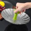 9/11Inch Stainless Steel Lotus Steaming Tray Folding Food Steamer Vegetable Fruit Food Basket Mesh Steamer Rack Cooking Cookware