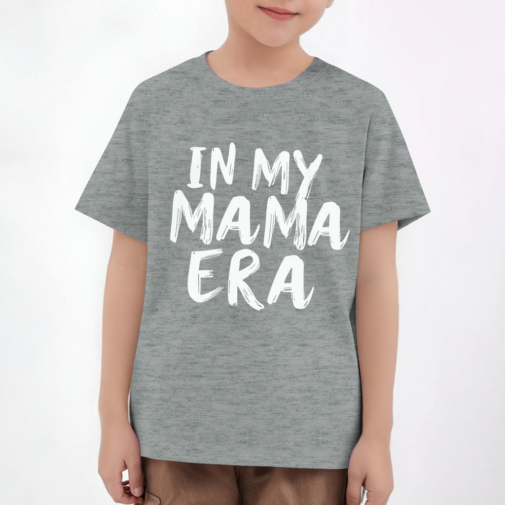 Children's Short Sleeve Tops Casual Print T Shirt Round Neck Pullover Blouse
