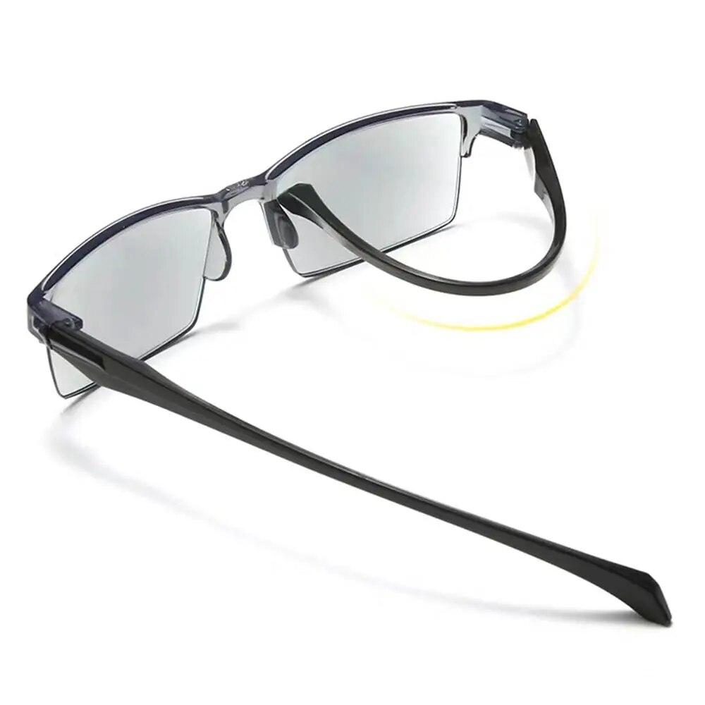 Neu Anti Blue Ray Lesebrille Smart Automatische Zoom Lesebrille Autofokus Power + 1,0(100) ~ +7,0(700) Halbrand Unisex