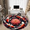 1pc Koi Fish Pond Chair Carpet for Office, Soft, Non Slip Polyester Mat, Office, Entryway, Living Room, Bedroom