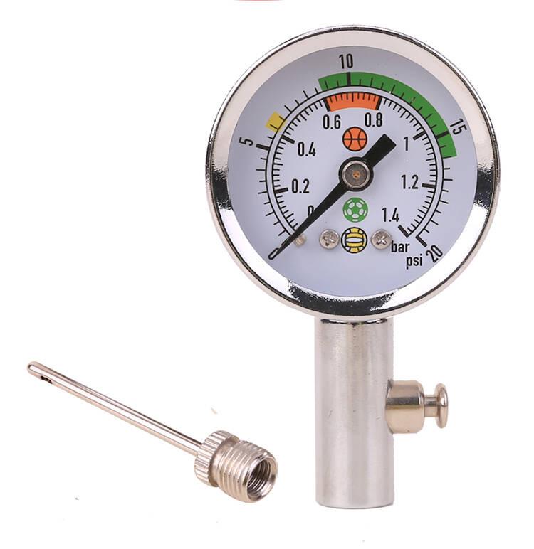 Universal Metal Air Pressure Gauge for Basketball, Football, Volleyball - Pointer Type Tester