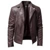 European and American men's PU leather jacket male teen stand-up collar punk men's motorcycle leather jacket