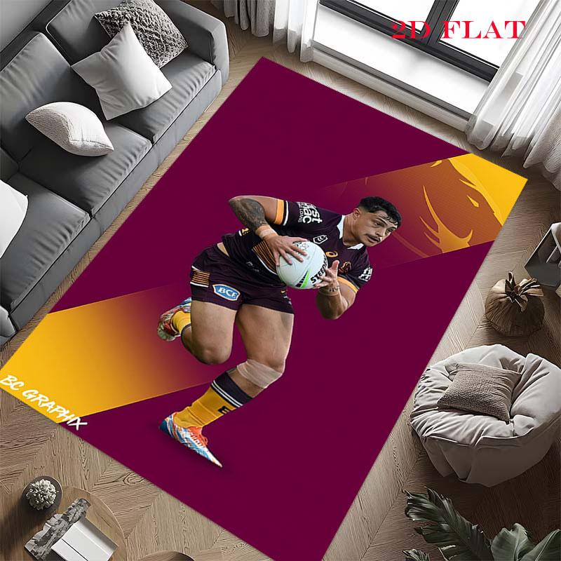 Brisbane Broncos Pride Carpet Rug for Living Room Bedroom Home Sofa Decoration,Kids play Nonslip Floor Mat