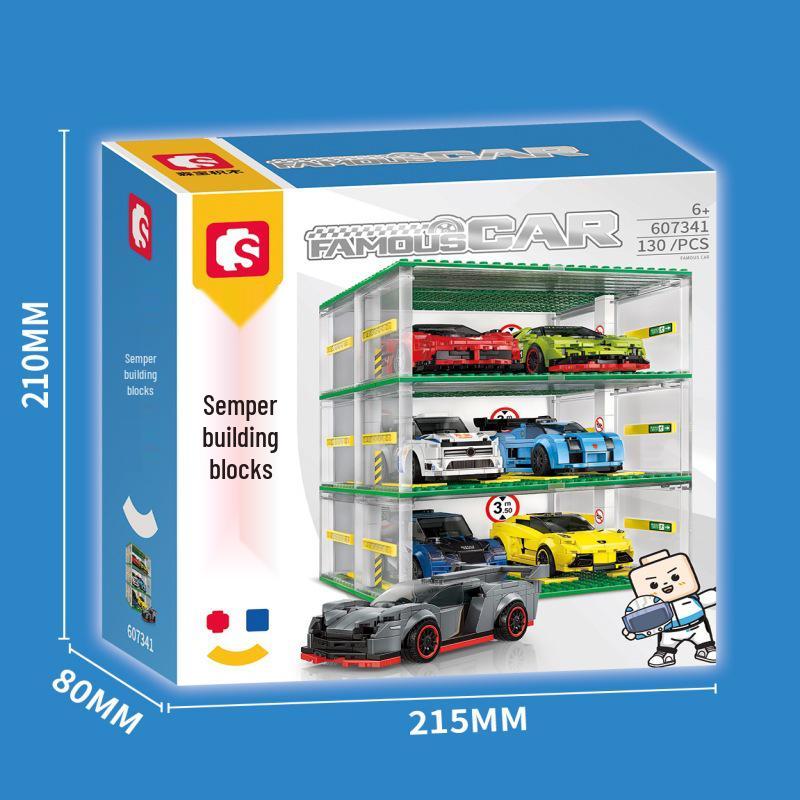 ShengBao 607341 Racing Car Sports Car Display Case and Building Blocks Toy Set