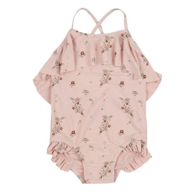 Einteiliger Badeanzug Bademode Mädchen Kinder Baby Blumenmuster Sommer Strand Schwimmbad Freizeit Modisch Schlicht Farbe5 [Misia Luxury]