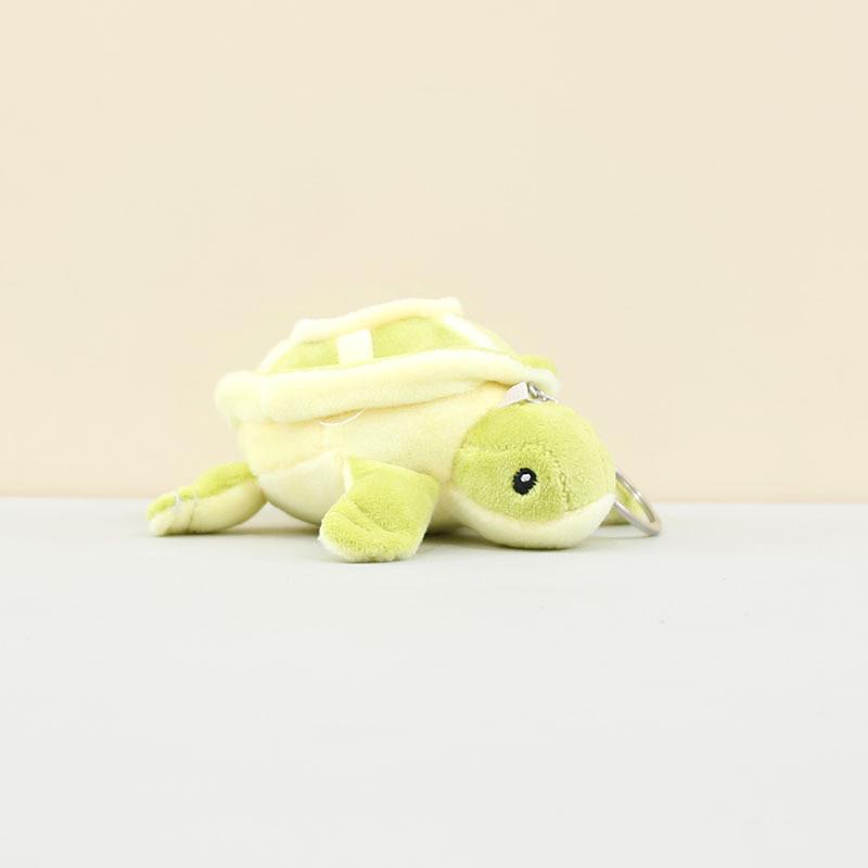 Charming Green And Pink Plush Turtle Keychain Cuddly Cartoon Toy For Kids