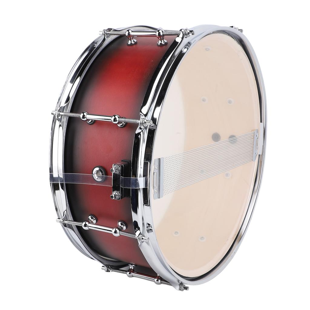 Snare Drum Kit 14in 8 Lug White PET Drumheads Drum with Strap and Drum Sticks for Adult Beginners Marching Band