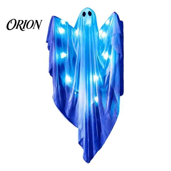 Spooky Holiday Entrance Decor Halloween Hanging Light Up Ghost Decoration, Large Flying for Horror Scene Layout Accessories Front Yard Patio