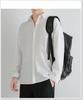 Men's Summer Ice Silk Long-Sleeve Black Drape Shirt - Wrinkle-Free, Loose, Casual, Handsome Gray Style