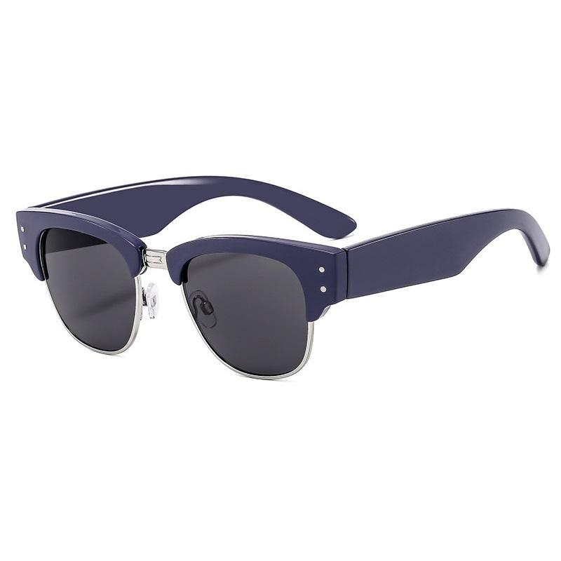 New Pilot Sunglasses Women Retro Oval Shades Uv400 Trending Men Brand Designe Rivets Sun Glasses