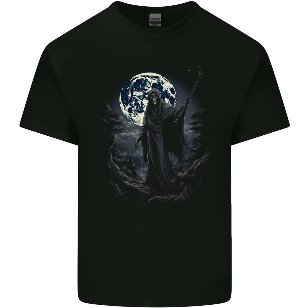 Mystical Grim Reaper Skull Kids T-Shirt Childrens