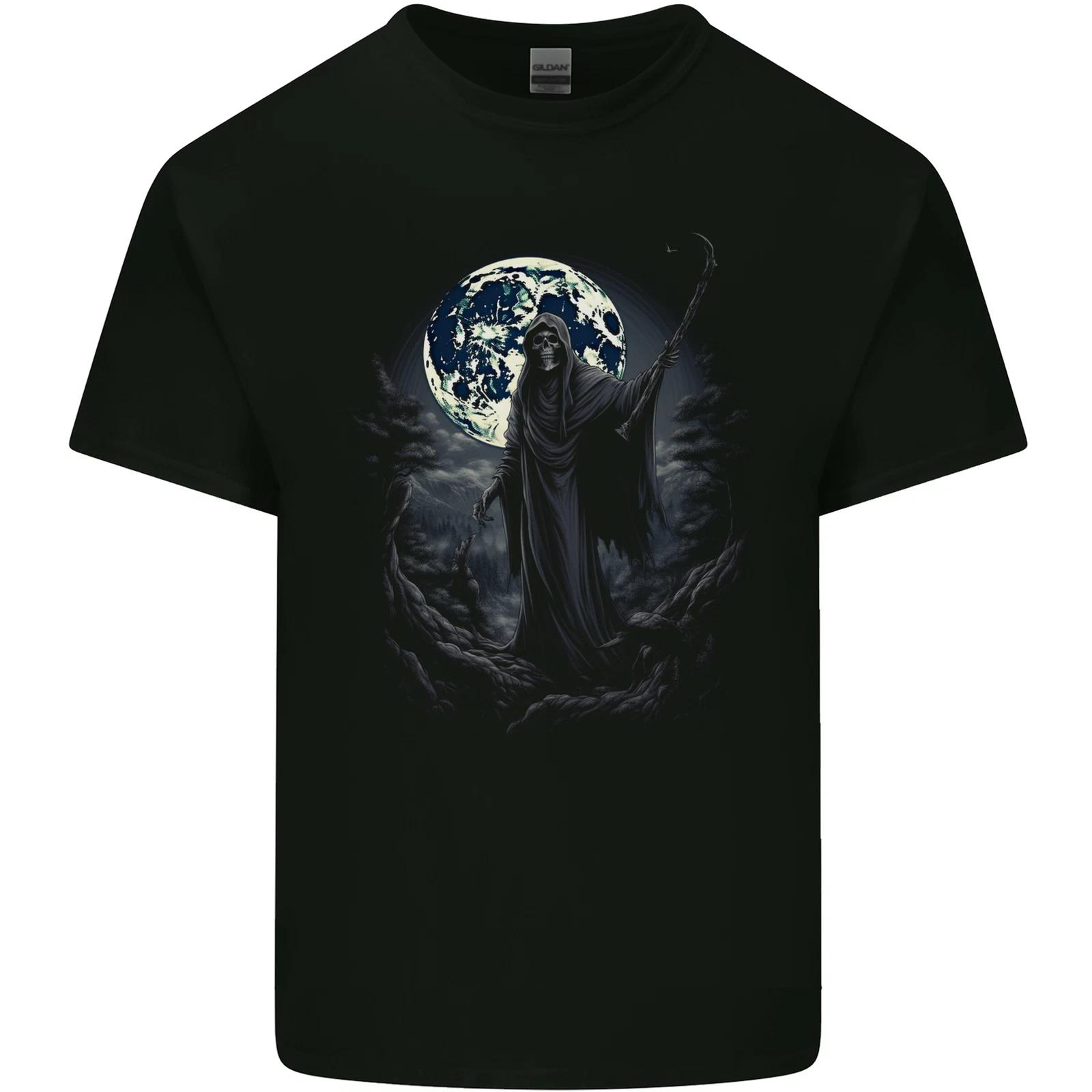 Mystical Grim Reaper Skull Kids T-Shirt Childrens S