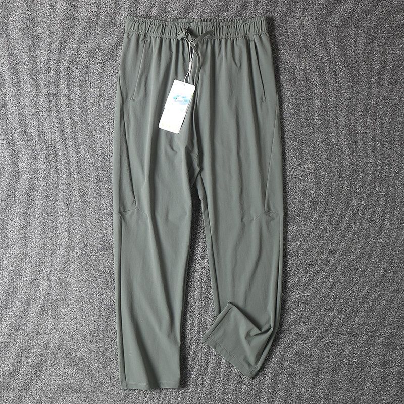 Men s Spring/Summer Cotton-Feel Quick-Dry Casual Pants, Lightweight Breathable Four-Way Stretch Elastic Waistband Sports Pants Misty green XL Recommendation 67.5-77.5kg
