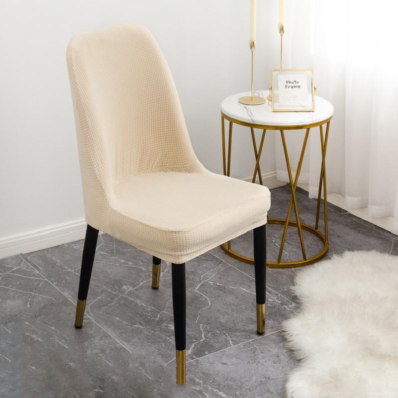 Wedding Banquet Household Folding Chair Cover Thickened Mesh Corn Fleece Half Pack Curved Elastic Chair Cover
