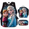 Zaino Scolastico Principessa Set da 3 Pezzi Grande Capacità Impermeabile Borsa a Spalla Astuccio Borsa a Tracolla per Bambini