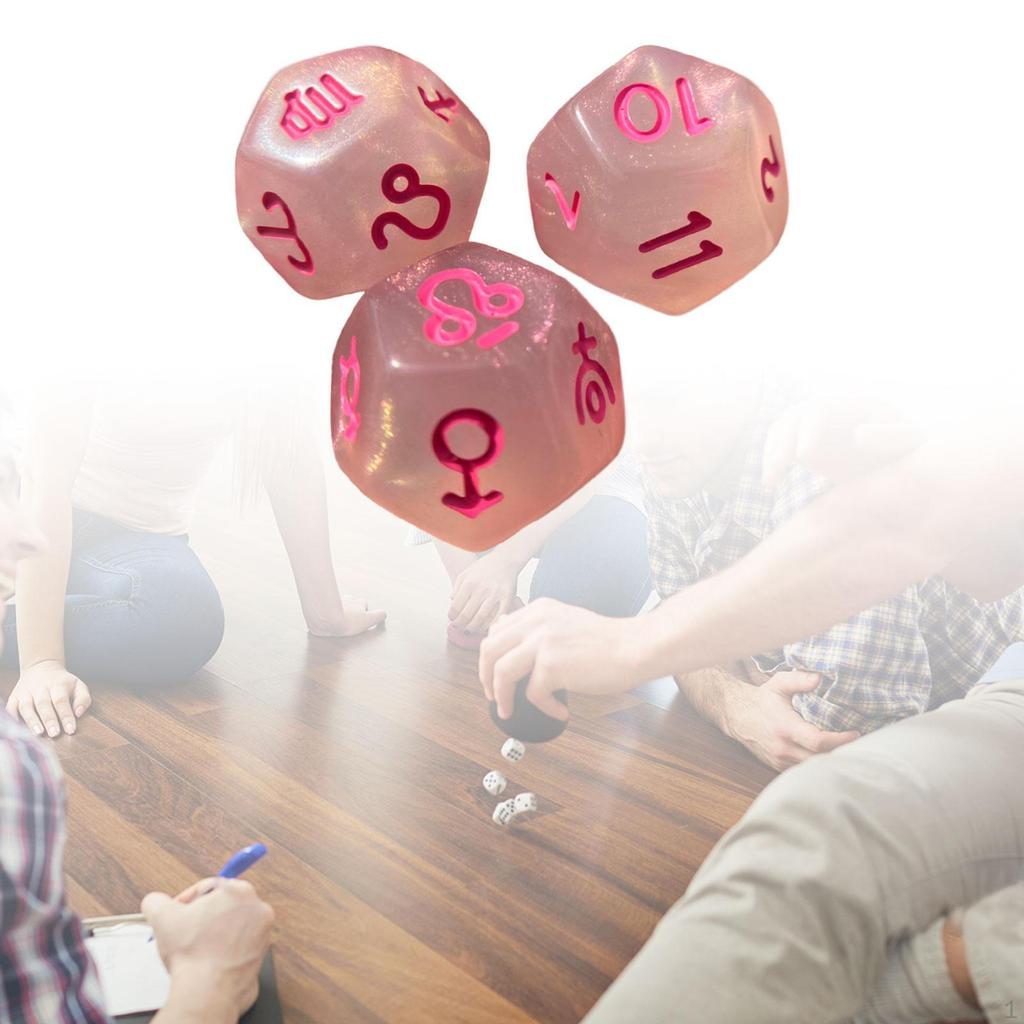 3 Pack of D12 Polyhedral Dice for Games And Learning