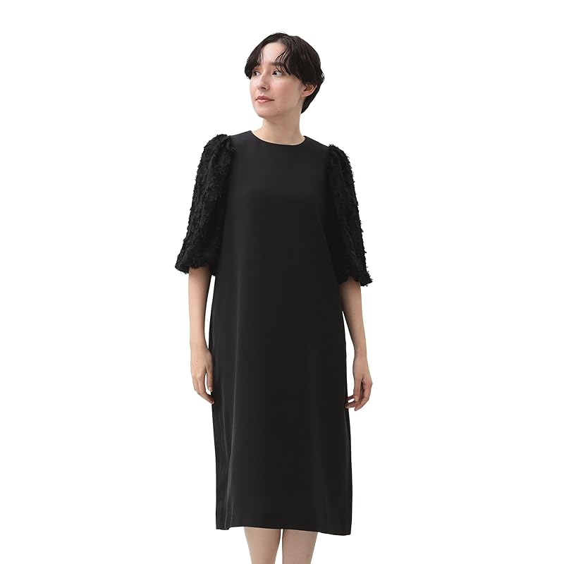 

[Beaming life store by BEAMS] one piece sleeve jacquard One piece (S-M) ladies BLACK S